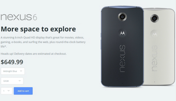 nexus 6 motorola website, Nexus 6, διαθέσιμο από το website της Motorola