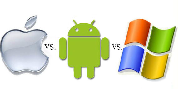 ios vs android vs wp, Android vs Apple vs Windows Phone