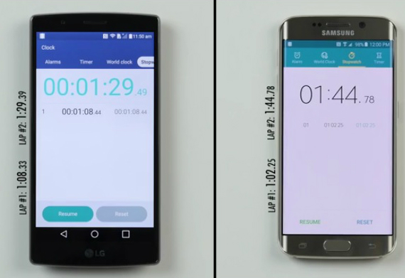 LG G4 VS Samsung Galaxy S6 Edge: Speed test video, LG G4 VS Samsung Galaxy S6 Edge: Speed test video