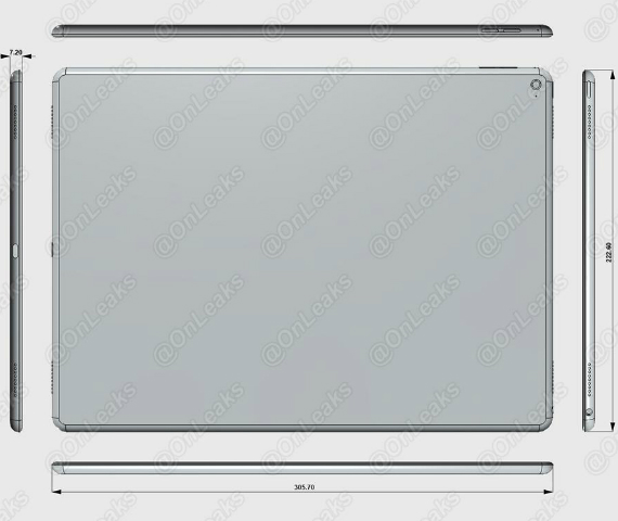 ipad pro render, iPad Pro: Διέρρευσε render από το τεράστιο tablet με πάχος 7.2 χλστ.