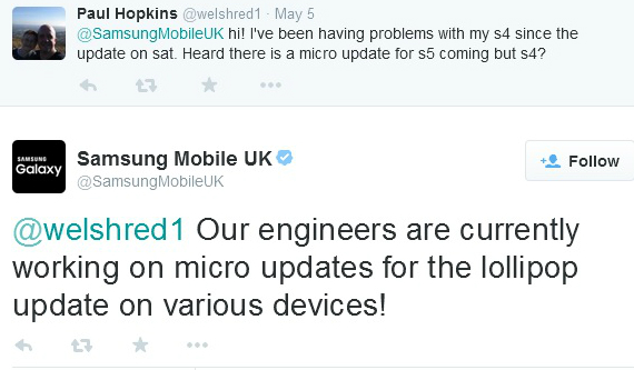Samsung: Ετοιμάζει micro-updates για να διορθώσει προβλήματα του Lollipop, Samsung: Ετοιμάζει micro-updates για να διορθώσει προβλήματα του Lollipop