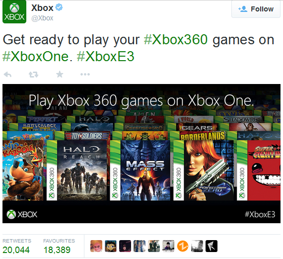 Microsoft: Φέρνει τα παιχνίδια του Xbox 360 στο Xbox One [E3 2015], Microsoft: Φέρνει τα παιχνίδια του Xbox 360 στο Xbox One [E3 2015]