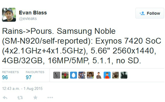 Samsung Galaxy Note 5: Διέρρευσαν τα χαρακτηριστικά χωρίς microSD, Samsung Galaxy Note 5: Διέρρευσαν τα χαρακτηριστικά χωρίς microSD