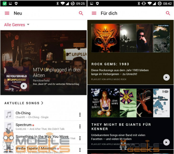 Apple Music for Android: Τα πρώτα screenshots, Apple Music for Android: Τα πρώτα screenshots