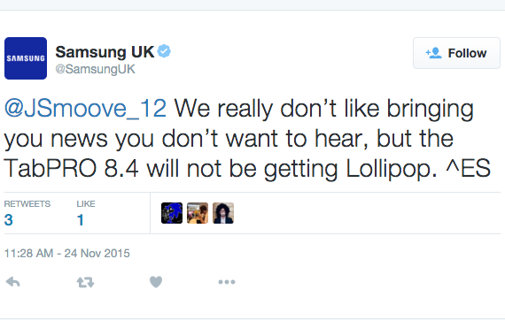 samsung galaxy pro 8.4 no lollipop, Samsung Galaxy Tab Pro 8.4: Δεν αναβαθμίζεται σε Marshmallow ούτε Lollipop