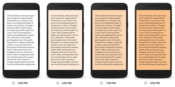 Night Light Google Play Books, Night Light: Ευκολότερη ανάγνωση Google Play Books