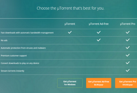 utorrent ad-free 5 dollars, BitTorrent: Ad-Free εγγραφή στο uTorrent με 5 δολάρια το χρόνο