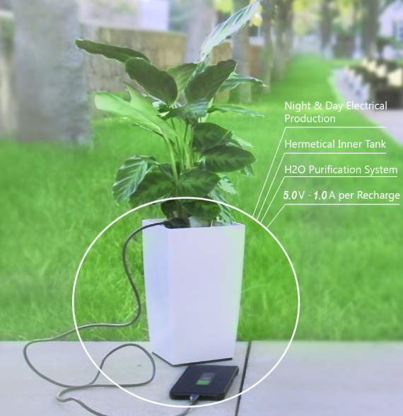 bioo lite charger, Bioo Lite: Η γλάστρα που φορτίζει το κινητό μέσω της φωτοσύνθεσης