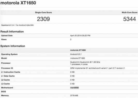 moto x 2016 benchmark, Moto X (2016): Το Geekbench δείχνει Snapdragon 820 και 4GB RAM