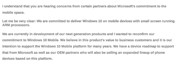 windows 10 mobile, Windows 10 Mobile: H Microsoft δηλώνει αφοσιωμένη και ετοιμάζει νέες συσκευές