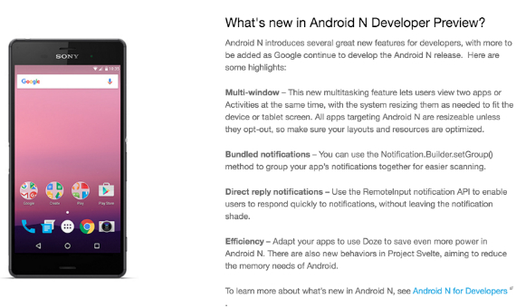 xperia z3 android n, Android N: Το Xperia Z3 η πρώτη μη-Nexus συσκευή με Developer Preview