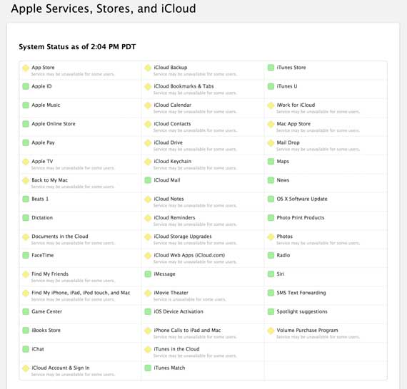Apple, Apple: Οι περισσότερες online υπηρεσίες είναι εκτός λειτουργίας