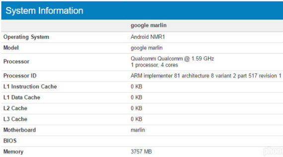 pixel xl, Google Pixel XL (Marlin): Mε 4GB RAM και Snapdragon 820 στο Geekbench