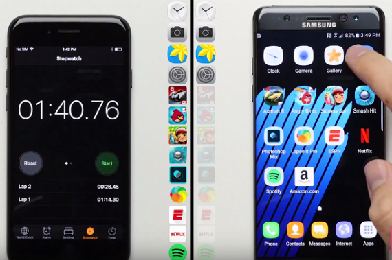 iphone 7 vs note 7 speed test, iPhone 7 vs Samsung Galaxy Note 7: Speed Test &#8211; Ποιο κερδίζει με διαφορά; [video]