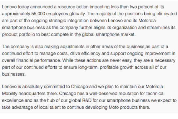 lenovo motorola layoffs, Lenovo: Πόρτα εξόδου σε 1100 υπαλλήλους της Motorola