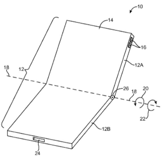 apple flexible smartphone patent, Apple: καταθέτει πατέντα για εύκαμπτη συσκευή που διπλώνει στα δυο