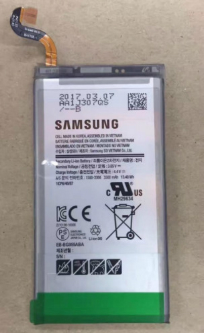 Samsung Galaxy S8 & S8+ battery, Samsung Galaxy S8 &#038; S8+: Διέρρευσαν οι μπαταρίες 3000mAh και 3500mAh
