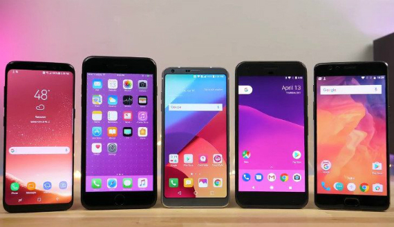 Galaxy S8 iPhone 7 Plus LG G6 speed test, Galaxy S8 vs iPhone 7 Plus vs LG G6 vs Pixel vs OnePlus 3T: Speed test