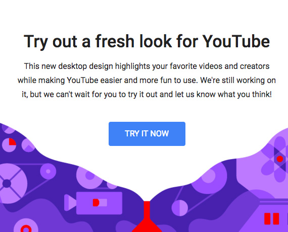 YouTube νέα εμφάνιση, Το YouTube αλλάζει εμφάνιση