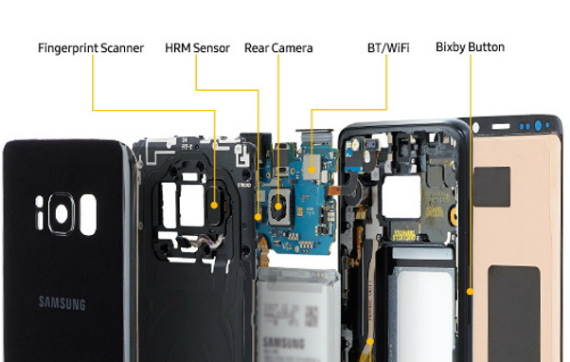 samsung galaxy s8 teardown, Galaxy S8: Γνωρίστε το εσωτερικό του από επίσημη εικόνα της Samsung