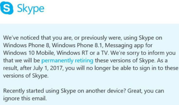 Windows Phone skype, Microsoft: Τέλος τα Skype apps σε Windows Phone από 1η Ιουλίου