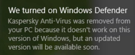 Kaspersky Microsoft, Kaspersky: Κατηγορεί τη Microsoft ότι της σβήνει το Antivirus