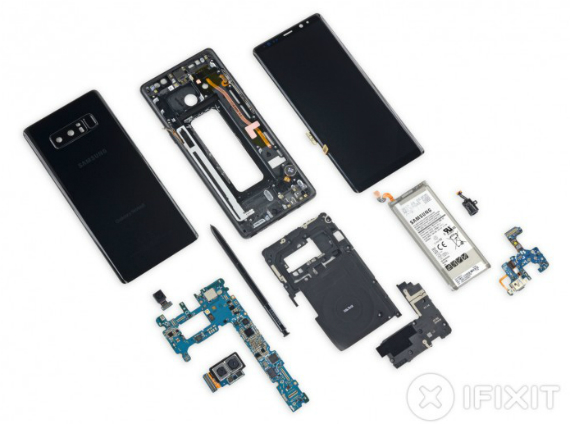 galaxy note 8 teardown ifixit, Galaxy Note 8: Πόσο εύκολο είναι να επισκευαστεί;