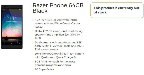 Razer Phone specs, Razer Phone: Διέρρευσαν σχεδόν τα πάντα λίγο πριν γίνει επίσημο