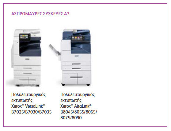 Xerox εκτυπωτές τεχνολογία ConnectKey, Εκτυπωτές Xerox με τεχνολογία ConnectKey