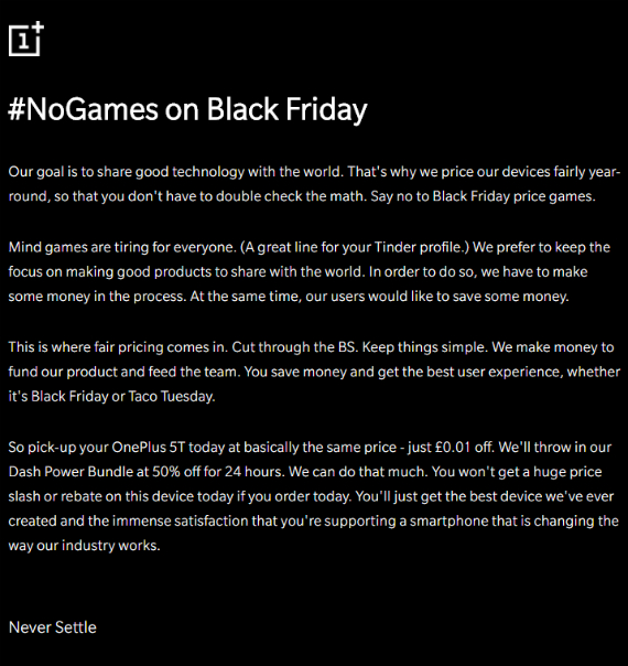 OnePlus 5T Black Friday, OnePlus 5T: Έκπτωση 0.01€ για την Black Friday, αλλά γιατί;