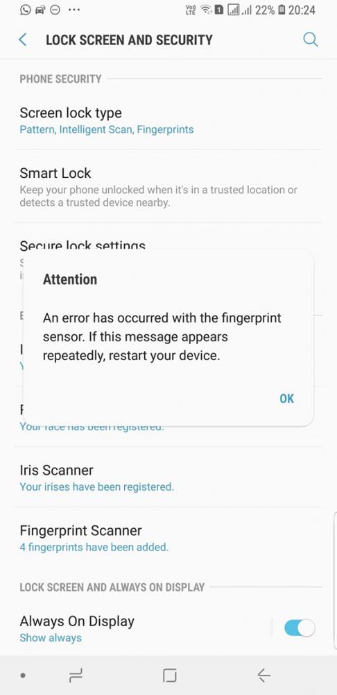 samsung προβλημα fingerprint scanner galaxy s9 s9 plus επανεκίννηση, Samsung: Πρόβλημα με το fingerprint scanner στα Galaxy S9 και S9+;
