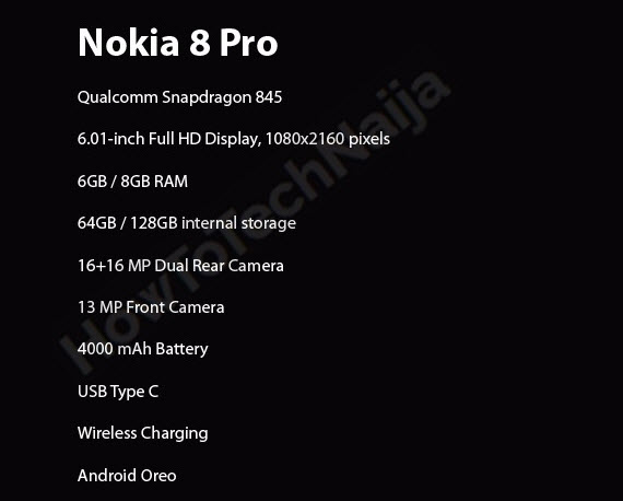 Nokia 8 Pro specs, Nokia 8 Pro: Με διπλή κάμερα και Android Oreo;