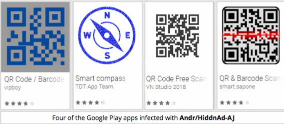 Google Play QR code malware, Google Play: 500.000 downloads εφαρμογών QR code με malware