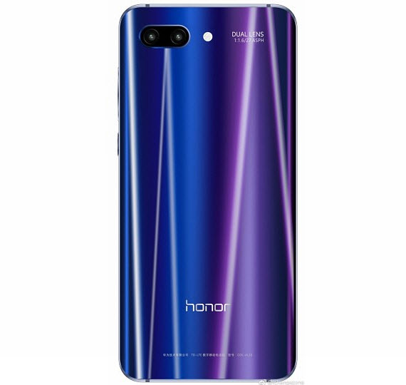 Honor 10 render, Honor 10: Press render &#8220;αποκαλύπτει&#8221; την πλάτη του smartphone