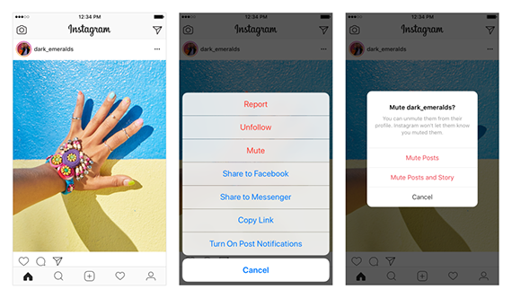 λειτουργία Mute, Το Instagram εισάγει τη λειτουργία Mute στους λογαριασμούς