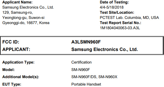 samsung galaxy note 9 πέρασε fcc ανακοίνωση σύντομα, Το Galaxy Note 9 πέρασε από το FCC και ανακοινώνεται συντομα