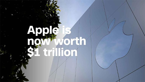 apple χρηματιστηριακή αξία 1 τρισ δολάρια πρώτη ηπα, Η Apple έγινε η πρώτη εταιρεία των Η.Π.Α με αξία 1 τρισ. δολάρια
