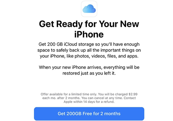 apple icloud δωρεάν 200 gb δύο μήνες, Η Apple προετοιμάζει τους χρήστες για τα νέα iPhone με δωρεάν 200GB στο iCloud