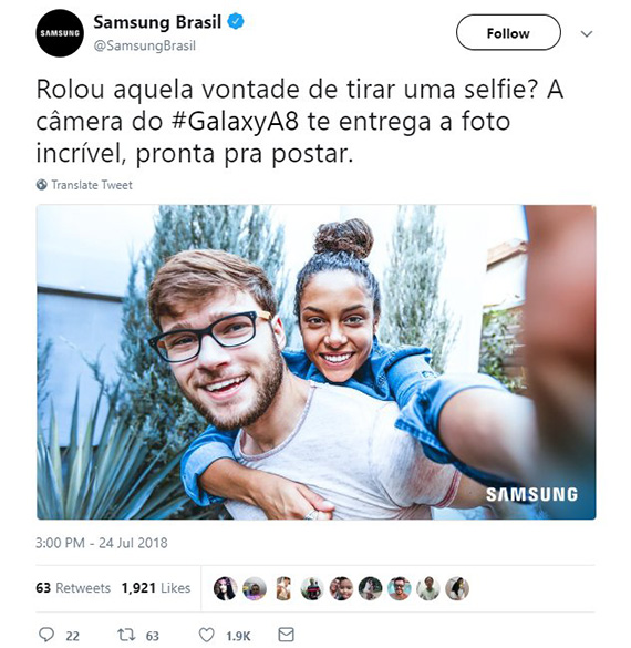 samsung stock images selfie camera galaxy a8 2018, Η Samsung χρησιμοποίησε stock photos σαν δείγμα της selfie camera του A8 (2018)