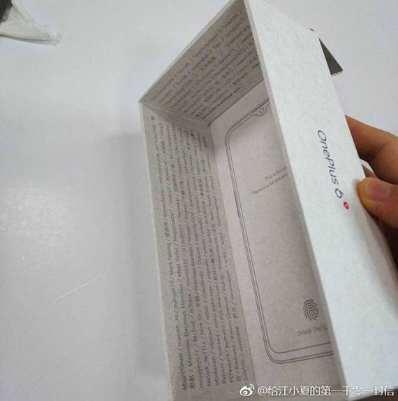 6T, OnePlus 6T: Η συσκευασία αποκαλύπτει waterdrop notched οθόνη και in-display fingerprint scanner