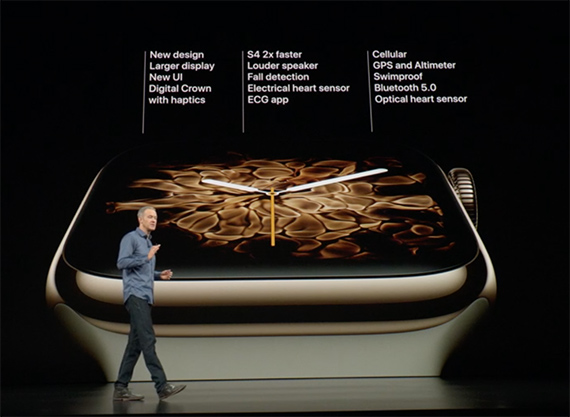 apple watch series 4 μεγαλύτερη οθόνη λειτουργίες υγεία, Apple Watch series 4 με μεγαλύτερη οθόνη, 64bit επεξεργαστή και βελτιωμένες λειτουργίες με έμφαση στην υγεία