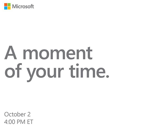 microsoft event surface παρουσίαση 2 οκτωβρίου, Η Microsoft στέλνει προσκλήσεις για την παρουσίαση των νέων Surface στις 2 Οκτωβρίου
