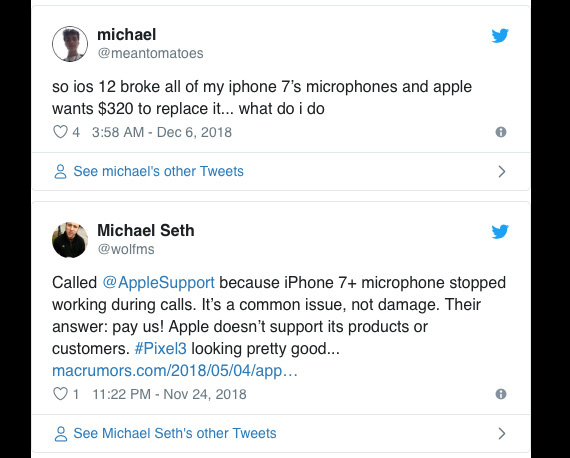 Apple ζητάει 300 δολάρια επισκευή μικροφώνου iPhone 7, Η Apple ζητάει 300 δολάρια για την επισκευή του μικροφώνου στα iPhone 7