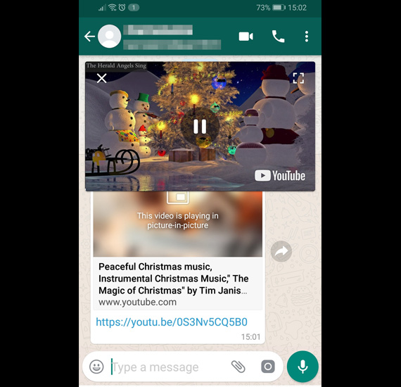 WhatsApp υποστηρίζει picture-in-picture mode έκδοση Android, Διαθέσιμο το picture-in-picture mode για το WhatsApp στο Android