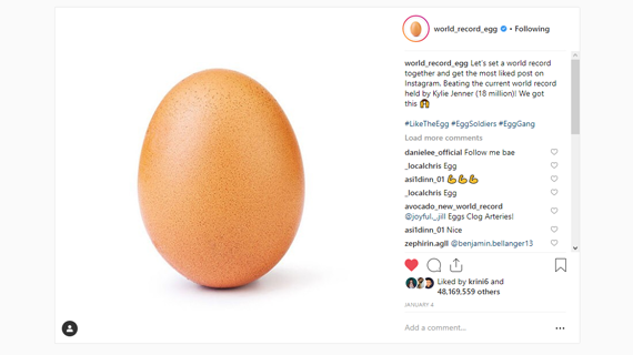 Instagram egg, Instagram egg: Πόσα αξίζει τελικά η πιο δημοφιλής φωτογραφία του Instagram;