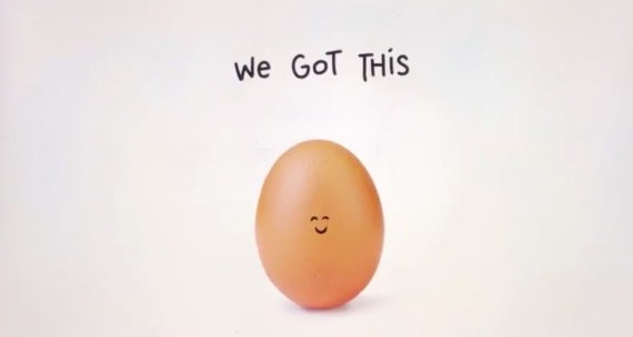 αυγό του Instagram, Το &#8220;αυγό του Instagram&#8221; προχώρησε σε διαφήμιση για καλό σκοπό