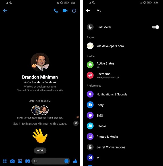 Facebook Messenger, Ενεργοποιείστε το Dark Mode στο Messenger στέλνοντας ένα emoji