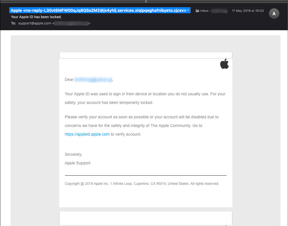 , Προσοχή στα fake emal για αλλαγή του Apple ID