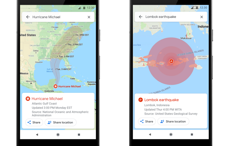 SOS Alerts, Google SOS Alerts: Ειδοποιήσεις φυσικών καταστροφών στους Χάρτες, την Αναζήτηση και τη συσκευή