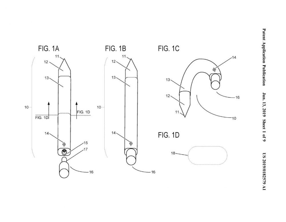 Microsoft Surface Pen, Microsoft Surface Pen: Δίπλωμα ευρεσιτεχνίας δείχνει εύκαμπτη γραφίδα που γίνεται Bluetooth ακουστικό
